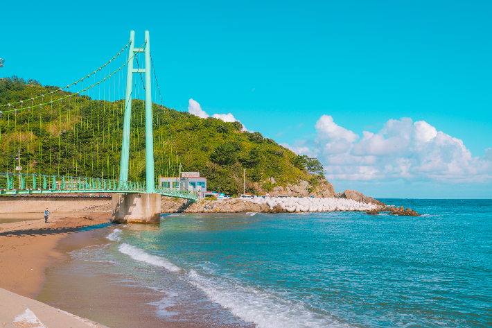 블루로드 트레킹 코스 현수교. 경북문화관광공사 제공