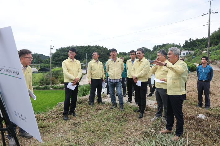 가뭄 대비 저수지 현장점검. 고흥군의회 제공
