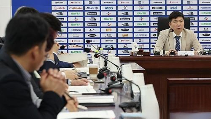 대한체육회 이사회에서 발언하는 유승민 체육회장. 연합뉴스  