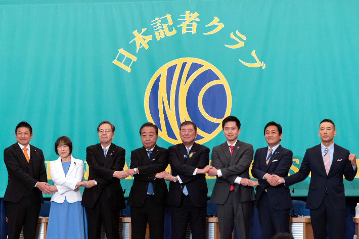 일본 참의원 선거 당 대표 토론회. 연합뉴스