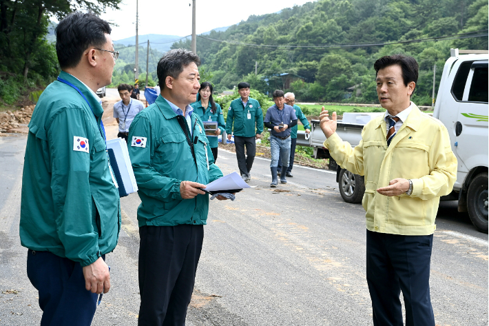 조규일 진주시장, 집중호우 피해현장 긴급점검…"신속 복구"