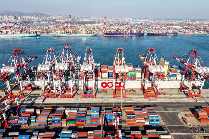 중국 칭다오항. 연합뉴스