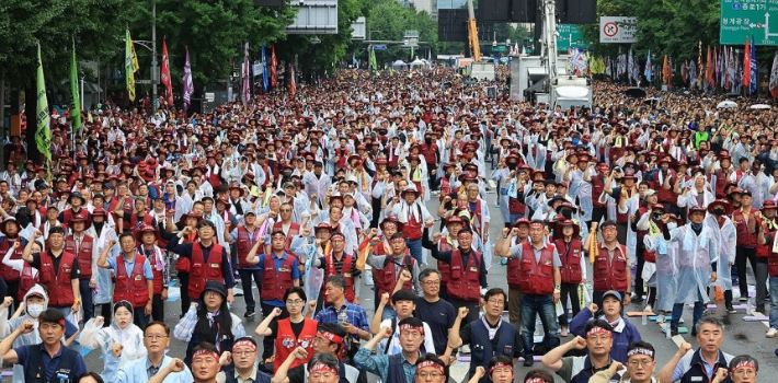 민주노총, 총파업ㆍ총력투쟁 대행진. 연합뉴스