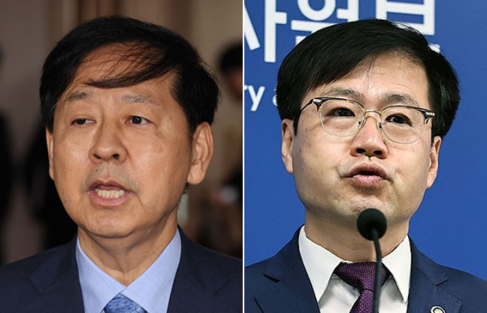 구윤철 부총리 겸 기획재정부 장관(왼쪽)과 여한구 통상교섭본부장. 연합뉴스