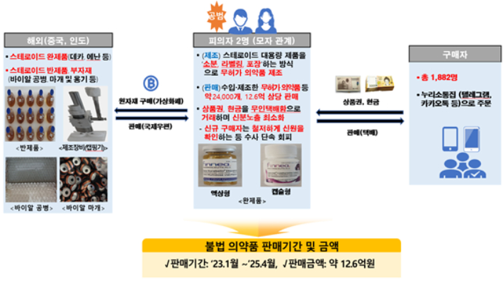 불법 의약품 수입·제조·유통 모식도. 식품의약품안전처 제공