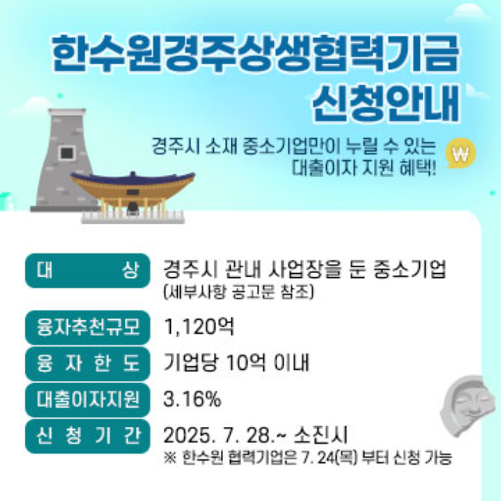 한수원 경주상생협력기금 대출지원 사업 카드뉴스. 한수원 제공
