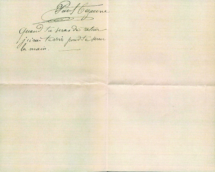 현재까지 알려진 세잔이 졸라에게 보낸 마지막 편지 1887년 11월 28일. 소요서가 제공