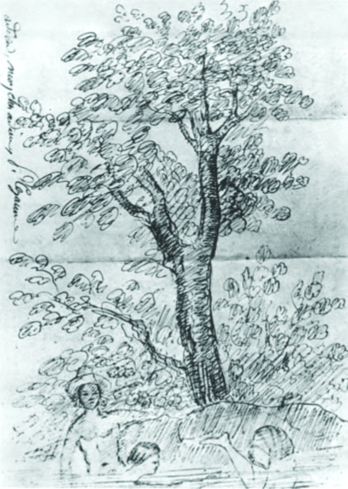 1859년 6월 20일 세잔이 졸라에게 보낸 편지 속 드로잉. 소요서가 제공