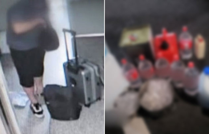 총기로 아들을 살해한 60대 남성(왼쪽) 자택서 발견된 폭발물. YTN보도 캡처·인천경찰청 제공