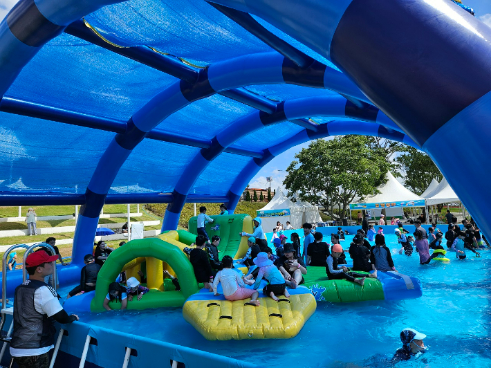 지난해 오천 워터 아일랜드 물놀이장. 순천시 제공