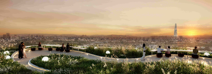 래미안 루미원 루프탑 정원'더 피크 가든(THE PEAK GARDEN)'. 삼성물산 제공