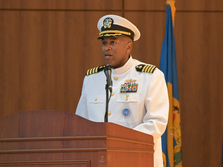 25일 제40대 주한미해군사령관 셔리프 칼피(Shariff Calfee) 준장의 취임식이 열렸다. 해군작전사령부 제공 