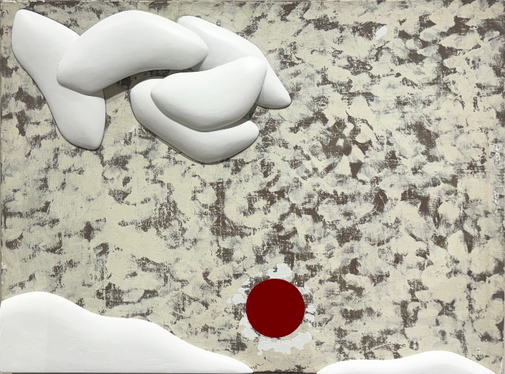 류훈, '공존-꿈', 캔버스에 혼합재료, 54x40x10cm(2012). 학고재 제공