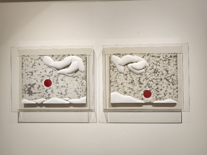 류훈, '공존-꿈', 캔버스에 혼합재료, 54x40x10cm(2012). 곽인숙 기자