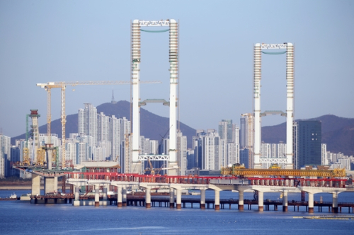 인천 제3연륙교 건설 현장. 인천시 제공