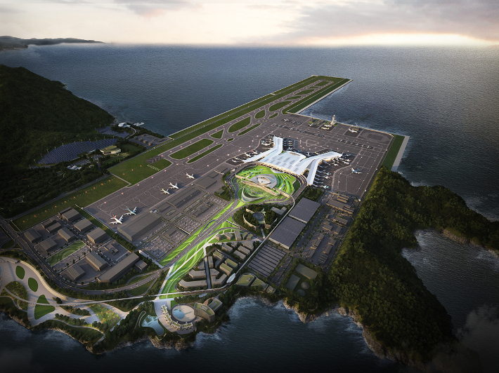 가덕신공항 활주로 조감도. 부산시 제공