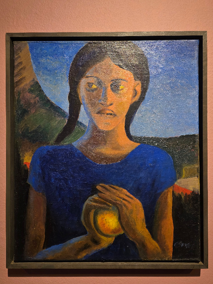 제라드 세코토, '오렌지와 소녀', 캔버스에 유채, 49 x 35.9 cm(연도 미상). 곽인숙 기자