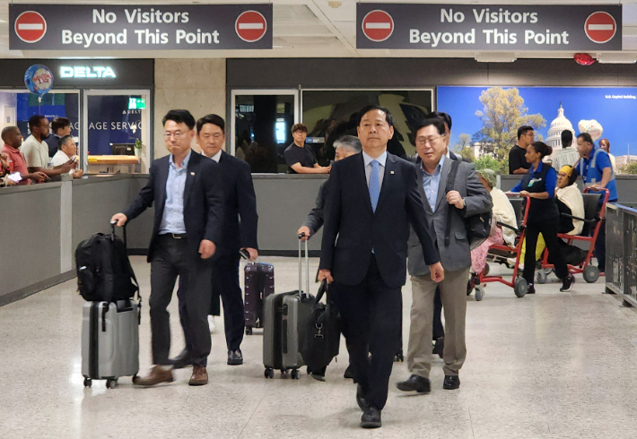 미국 도착한 구윤철 부총리 겸 기재부 장관. 연합뉴스