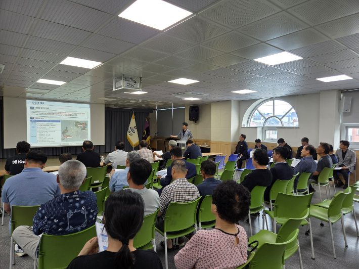 도양읍 도시침수 예방 정비사업 주민공청회. 고흥군 제공