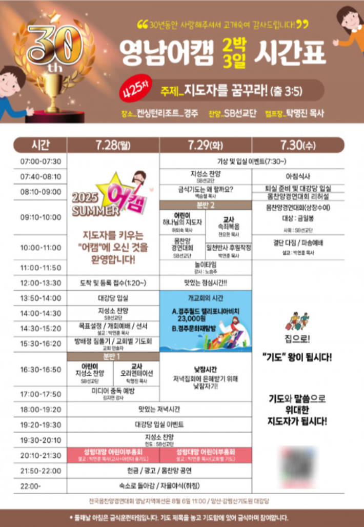 제425차 어린이은혜캠프가 28일~30일 경주 켄싱턴리조트에서 열렸다. 키즈처치리바이벌 제공