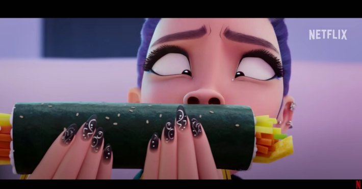김밥 통째로 한입…'케데헌' 인기가 불러온 'SNS 챌린지'