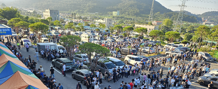 철강·석유화학 고용둔화 대응 지원사업 접수 사진. 전라남도 제공