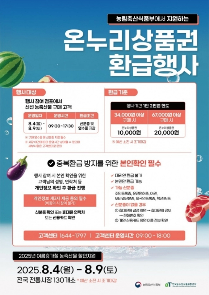 온누리상품권 환급행사 포스터. 전라남도 제공