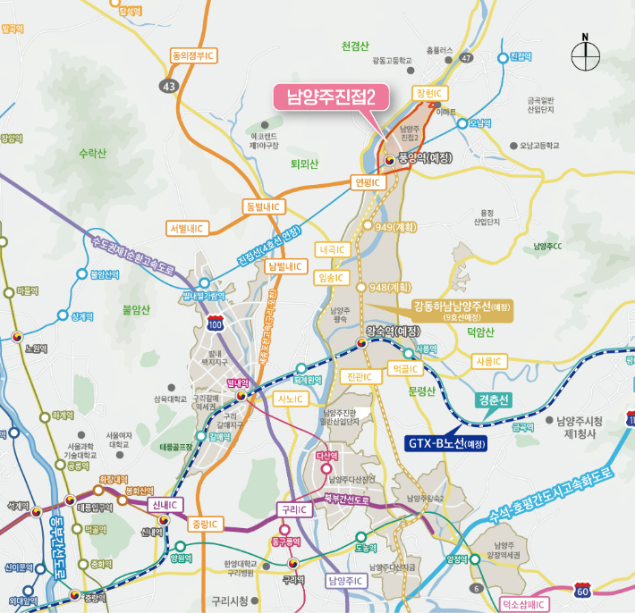 남양주진접2 위치도. 한국토지주택공사 제공