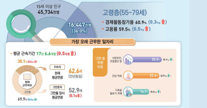 2025년 5월 경제활동인구조사 고령층 부가조사 결과. 통계청 제공