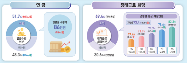 2025년 5월 경제활동인구조사 고령층 부가조사 결과. 통계청 제공