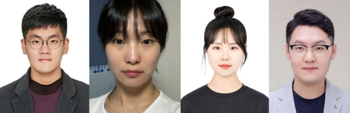 왼쪽부터 약학과 고세진, 엄현희, 한언지 학부생, 약학과 정승현 교수. 순천대 제공