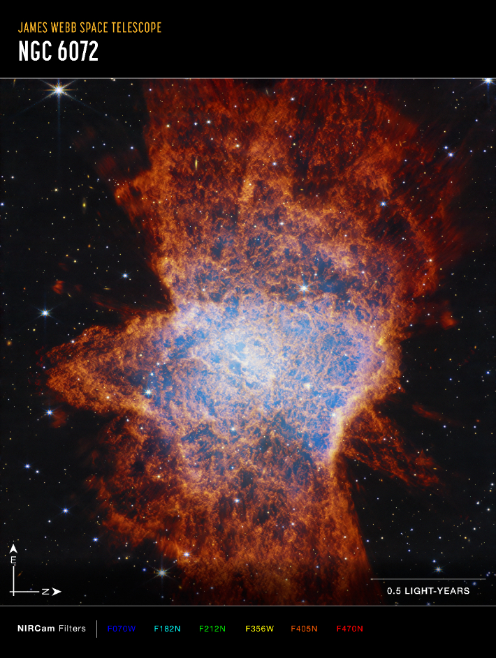 행성상 성운 NGC 6072의 모습. NASA, ESA, CSA, STScI
