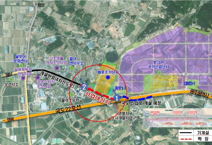 지역수요맞춤지원 공모-함평군 월야 빛그린로 위치도. 전라남도 제공