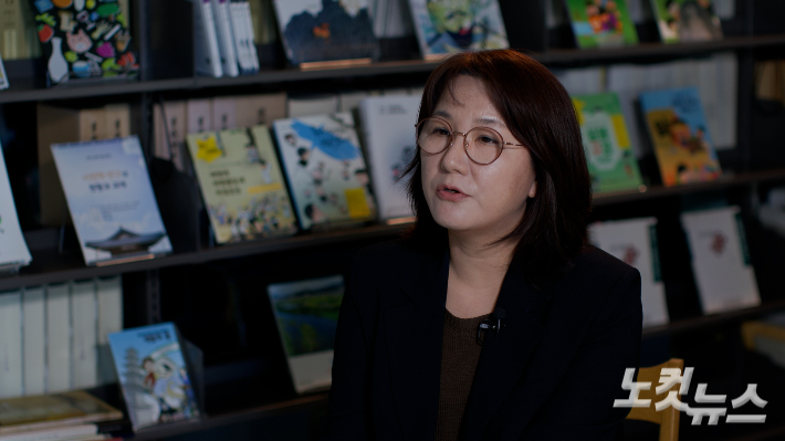 한정혜 독수리소년단기념사업회장이 CBS노컷뉴스와 인터뷰를 갖고 있다. 노컷 유튜브 채널 캡처