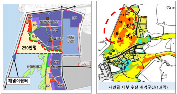군산시가 새만금 산단 추가 매립을 요청한 지역. 군산시 제공