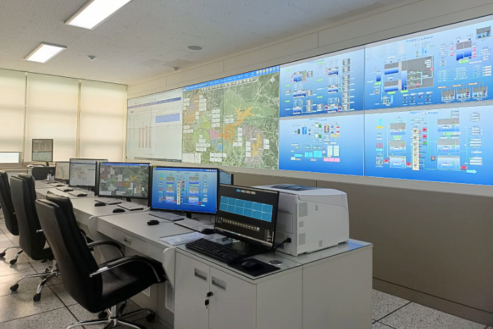 양평군 지방상수도 현대화사업 뒤 통제실 전경. 금호건설 제공