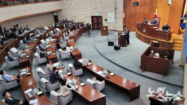 군산시의회 본회의장. 도상진 기자