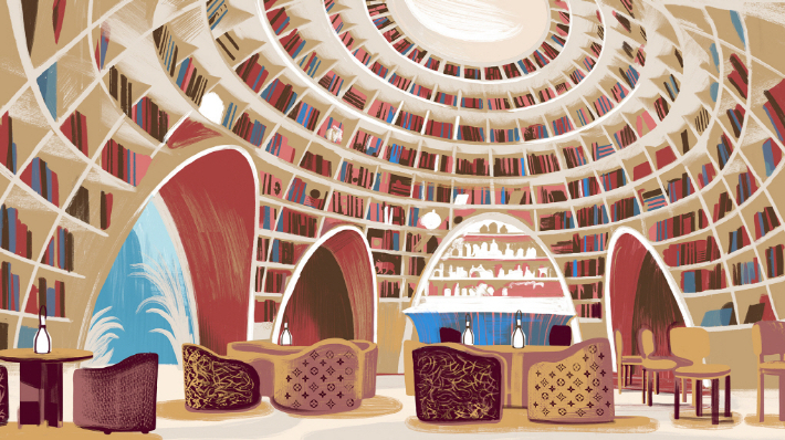 루이비통이 서울 강남구 청담동의 루이비통 메종 서울 4층에 문여는 레스토랑 '르 카페 루이비통'의 일러스트 사진. 루이비통 제공