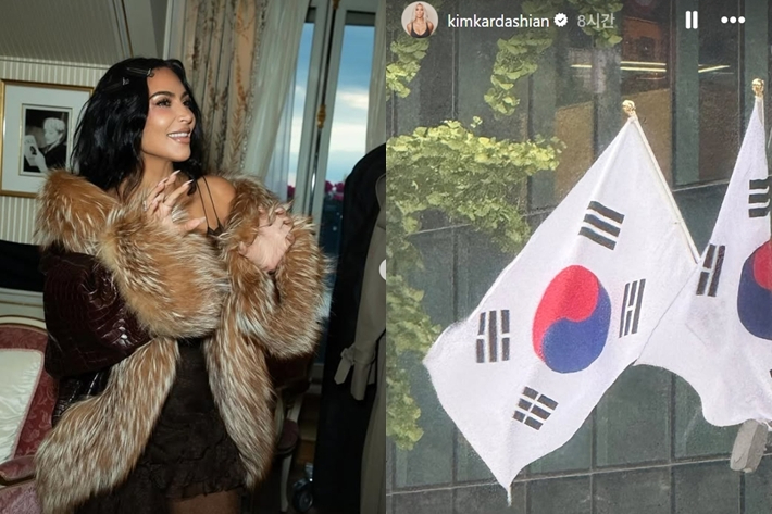 킴 카다시안은 광복절인 15일 본인 인스타그램 스토리에 태극기 사진을 올렸다. 킴 카다시안 인스타그램, 인스타그램 스토리