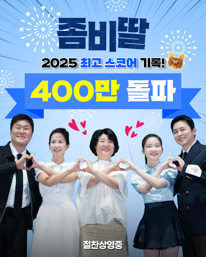'좀비딸', 톰 아저씨·빵형도 넘었다…올해 최초·최단 400만 돌파