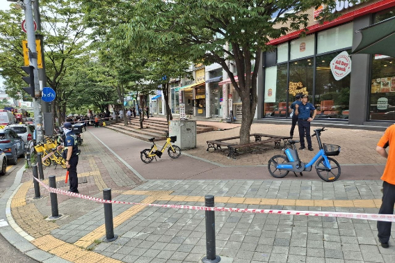 수원 영통 패스트푸드점 상가건물 폭발물 설치 신고…경찰 수색