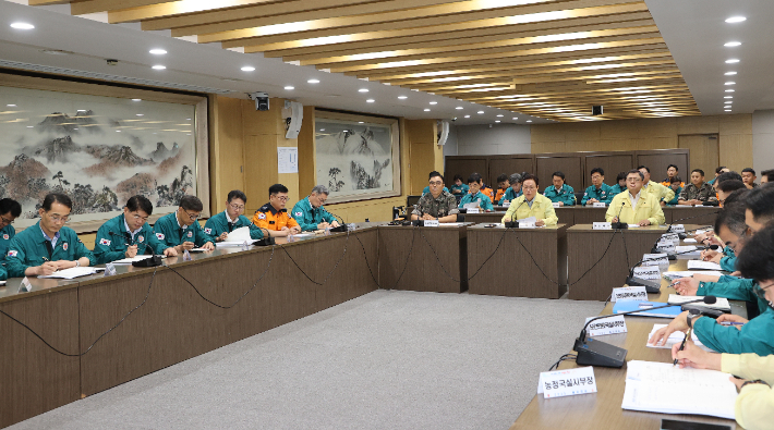 을지연습 최초 상황 보고회의. 경남도청 제공 