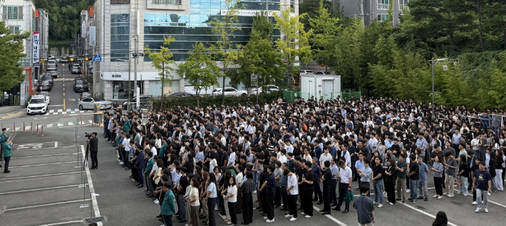  18일 새벽 포항시청 전 직원 비상소집 훈련을 실시하고 있다. 포항시 제공