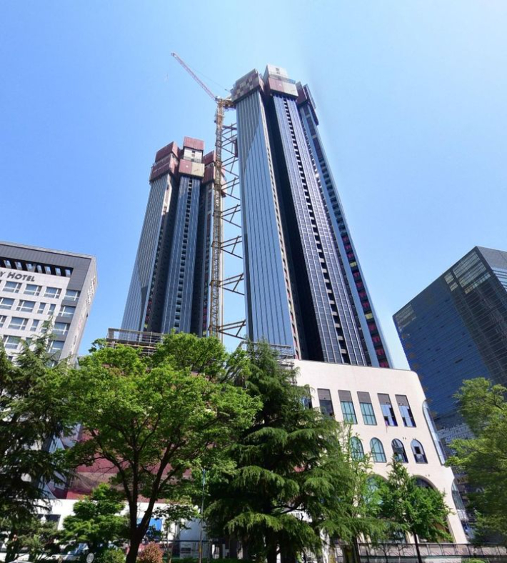 창원시 성산구 상남동에 조성 중인 생활형숙박시설 힐스테이트 창원센트럴. 독자 제공