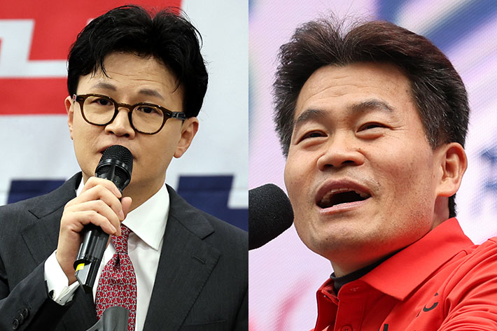 한동훈 전 대표(왼쪽), 전한길씨. 연합뉴스