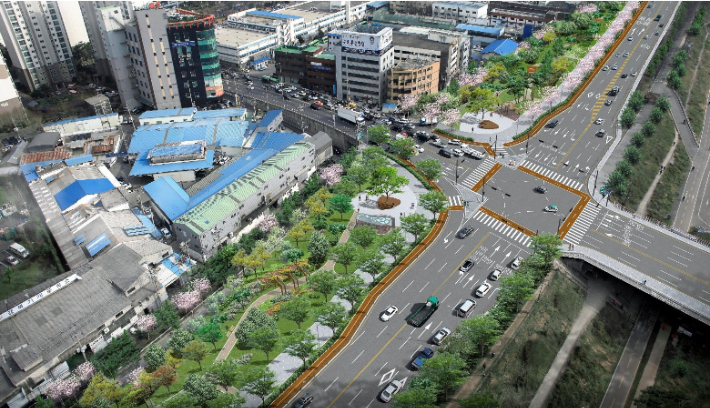 광명교 평면교차로 조감도. 서울시 제공