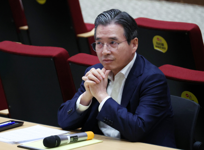 김용범 정책실장이 20일 용산 대통령실에서 기자간담회를 하고 있다. 연합뉴스