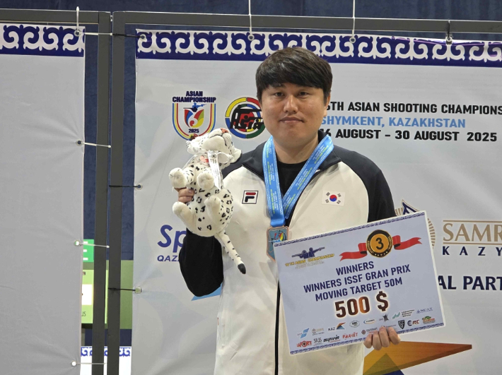 50m 무빙타깃 혼합경기 남자 일반부에서 은메달을 차지한 정유진(청주시청). 대한사격연맹
