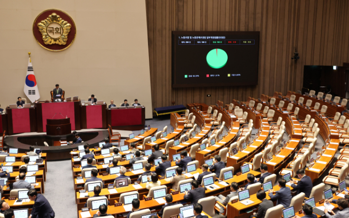 노란봉투법 국회 본회의 통과. 연합뉴스