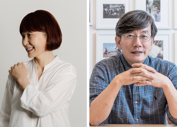은희경 소설가 ⒞정멜멜, 손석희 언론인. 부산국제영화제 제공